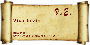 Vida Ervin névjegykártya
