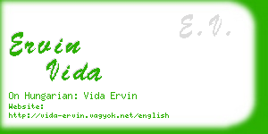 ervin vida business card
